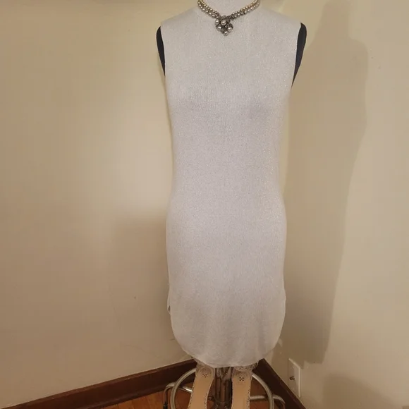Rachel Zoe Silver Sleeveless Dress Size M - Picture 1 of 9